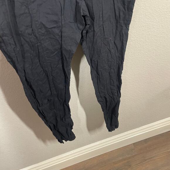 Apiece Apart 6 Limon Eyelet Jumpsuit Black Tie Waist Ruffled Sleeves FLAWED - Picture 5 of 12